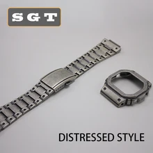 Высокое качество DW5600 GW-5000 5035 GW-M5610 Ретро стиль 316L Нержавеющая сталь ремешок для часов и чехол металлический ремешок стальной ремень инструменты