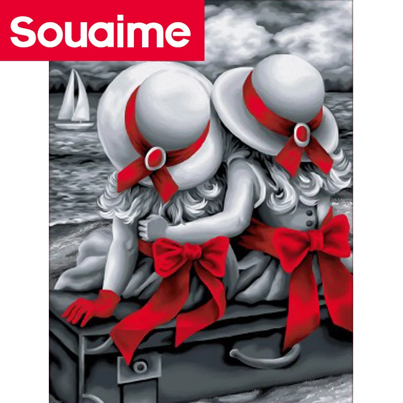 

Full Square/Round Drill DIY 5D Diamond Painting Two girls diamond embroider Room Decoration Crystal Mosaic Picture of Rhinestone