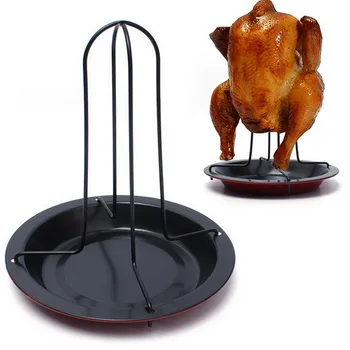 

1Set Barbecue Grilling Baking Cooking Pans Non-Stick Chicken Roaster Rack With Bowl BBQ Accessories Tools