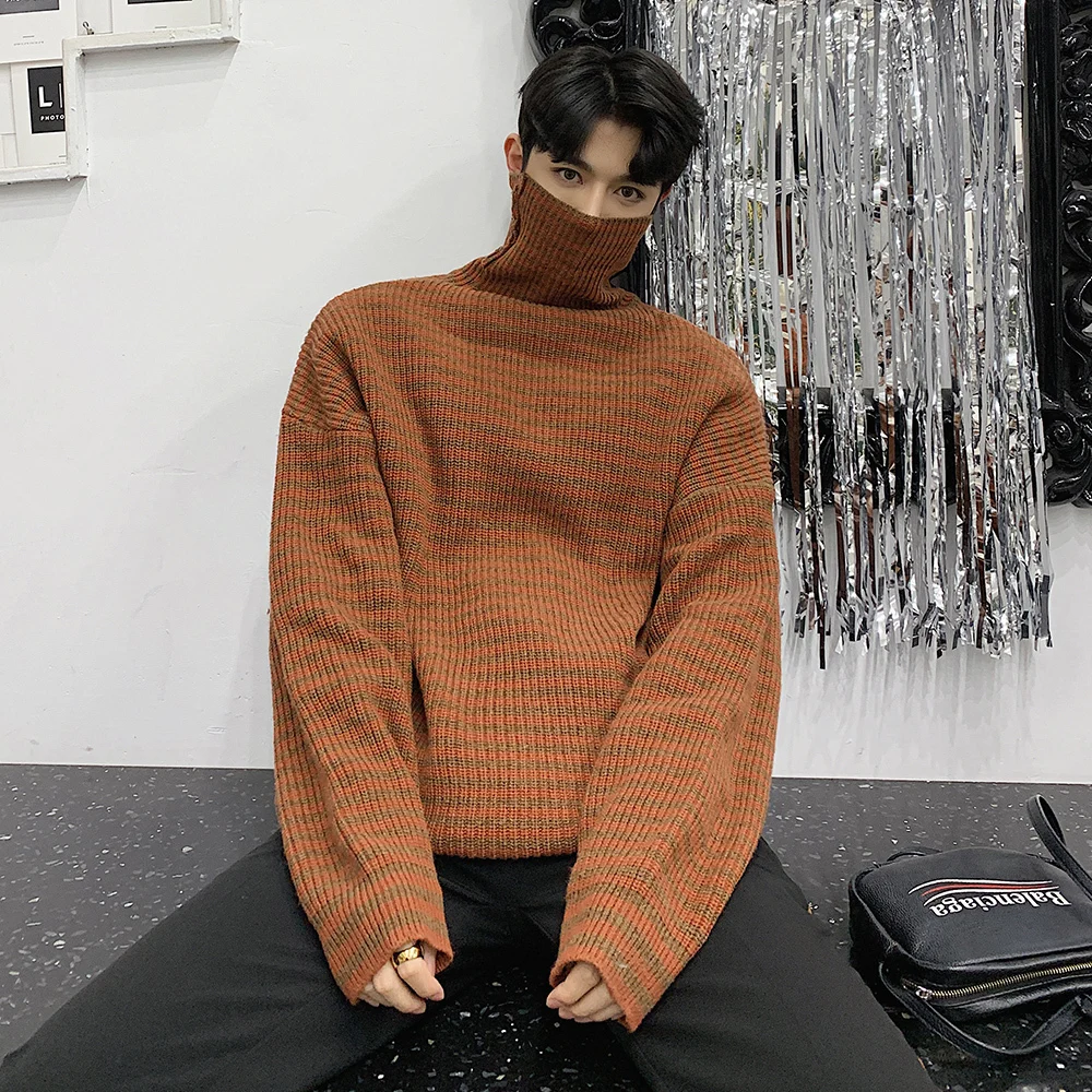 Winter Men's Oversize Coats In Warm Cashmere Pullover Casual Sweater Brand Long Sleeve Loose Knitting Woolen Sweaters M-2XL
