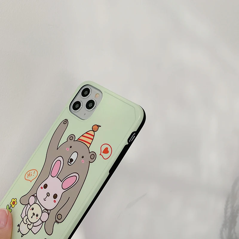 Новая форма 3D мягкие чехлы для телефонов для iPhone 11Pro Max 7 8 Plus X Xs Max Xr 11 Pro милый мультяшный медведь мягкий чехол Fundas чехол