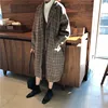 Blends Women Plaid Long Coat Pockets Single Breasted Simple Elegant Loose Ladies Streetwear All-match Womens Woolen Outwear Chic ► Photo 2/6