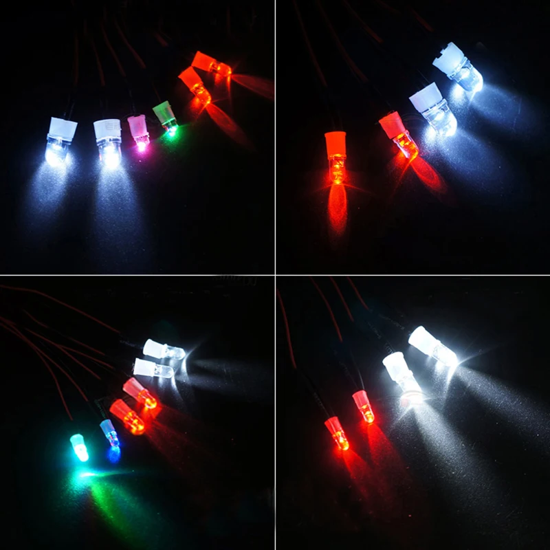 1set RC Model Cars Light Headlamps 5mm 3mm 8mm LED s 6V Power Supply Headlights w/ Cup for 1/10 1/8 DIY | Игрушки и хобби