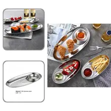 

Useful Serving Plate 2 Section Anti-rust Wear-resistant Split Plate Snack Plate Seasoning Plate