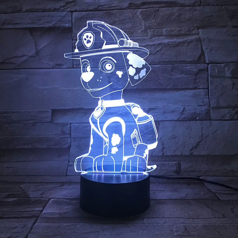 

Paw Patrol Night Light 3D LED Lamp 7 Color Changing Room Decoration Marshall Skye Action Figure Toy For Birthday Christmas Gift