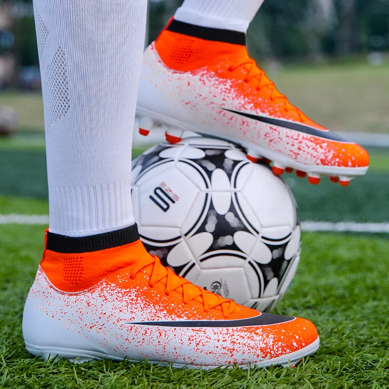 Zeeohh высокие кроссовки для беговой дорожки мужские профессиональные кроссовки дизайн высокого качества длинные шипы футбольная обувь Chuteira Futebol
