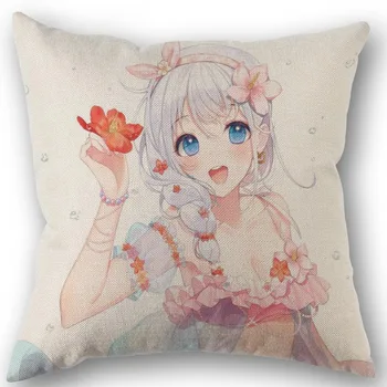

New Custom Anime Girl Bang Dream Pillowcase Cotton Linen Fabric Square Zipper Pillowcase 45X45cm Wedding Decorative Pillow cover