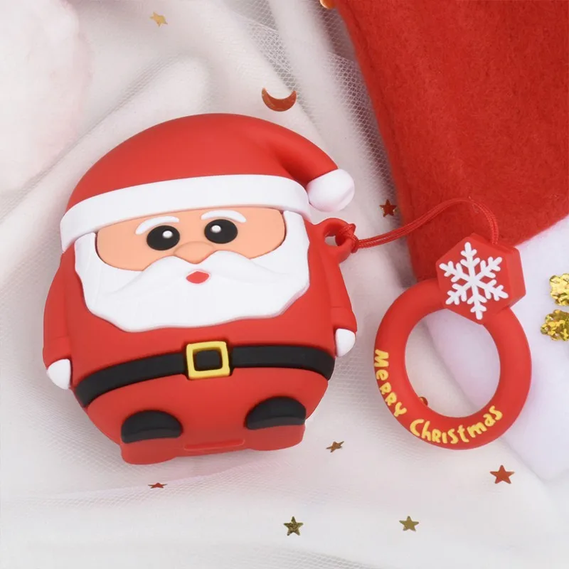 

Xmas Silicone Earphone Case for Airpods Case Shockproof Bluetooth Wireless Protective Cover skin Accessories for Apple Airpods
