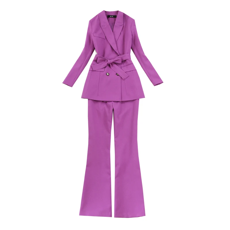Temperament Women's Pants Suits High Quality Workwear 2020 new spring and autumn ladies jacket blazer Fashion flared trousers | Женская