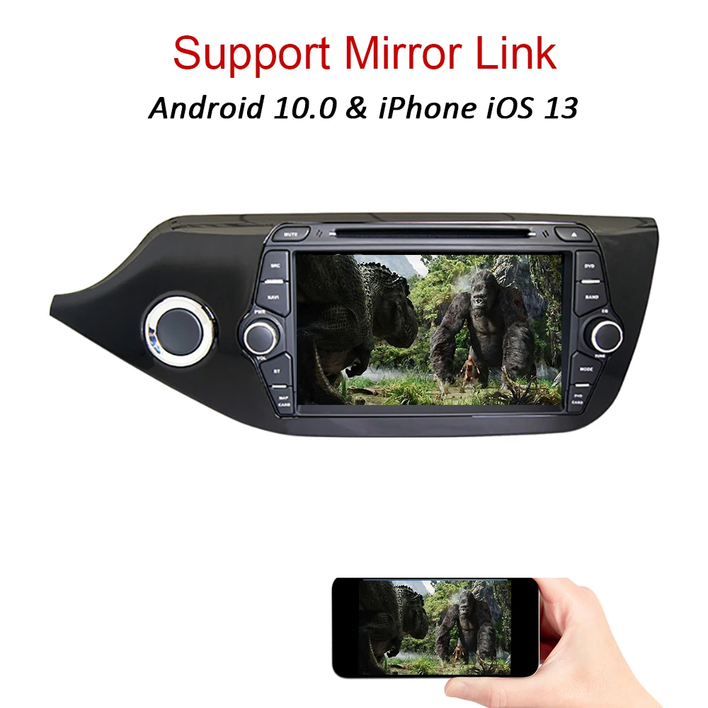 YAZH Android 9,0 автомобильный dvd-плеер для Kia Ceed Cee 'd с 8," ips 1024*600 HD радио/SW/Carplay/Mirror Link/Bluetooth 5,0