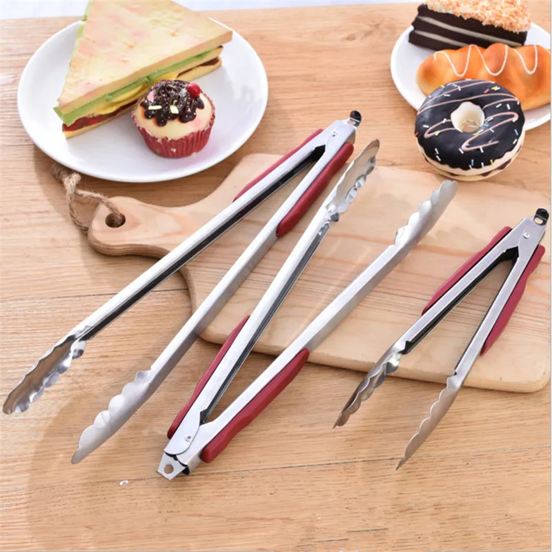 Bbq-Grilling-Tong Salad Kitchen-Accessories Non-Stick Stainless-Steel