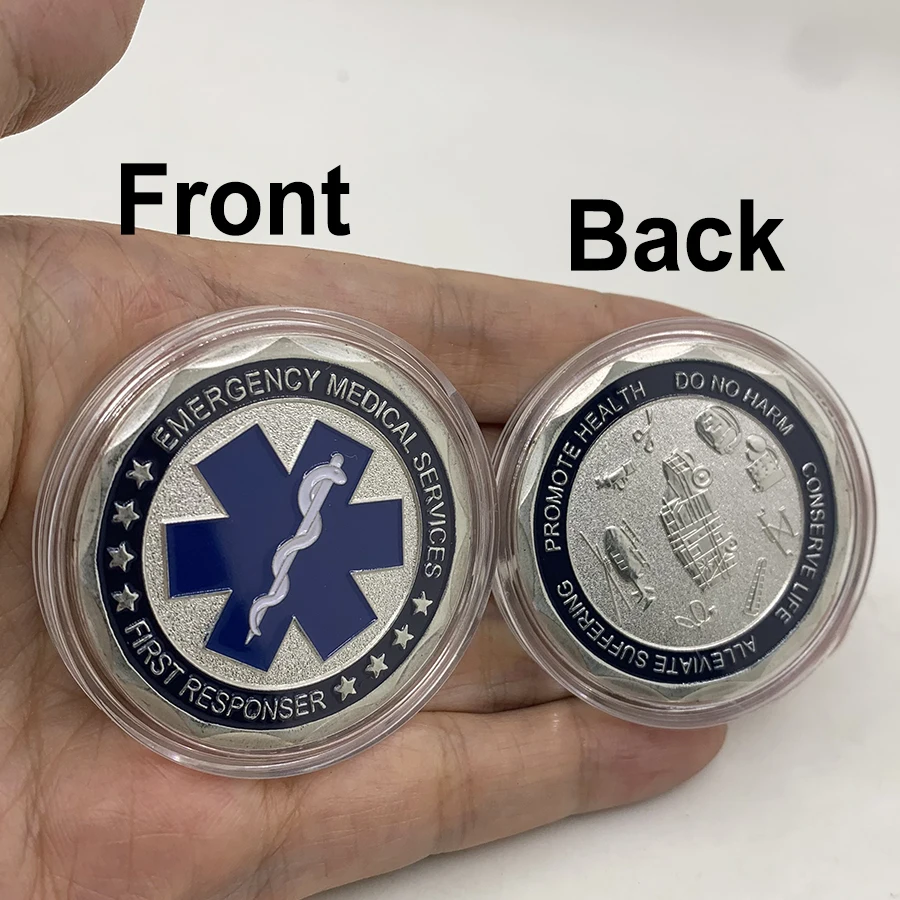 

New Silver coin Emergency Medical Services EMS Coin First Responser Souvenir Silver Plated Collection Art Commemorative Coin
