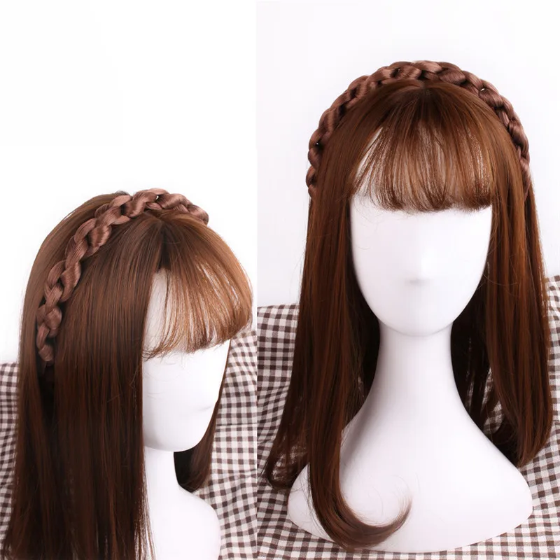 Женское богемное плетение, эластичная повязка на голову, стрейч-бандана, 3 см, синтетический парик, повязки для волос, косички, аксессуары для волос