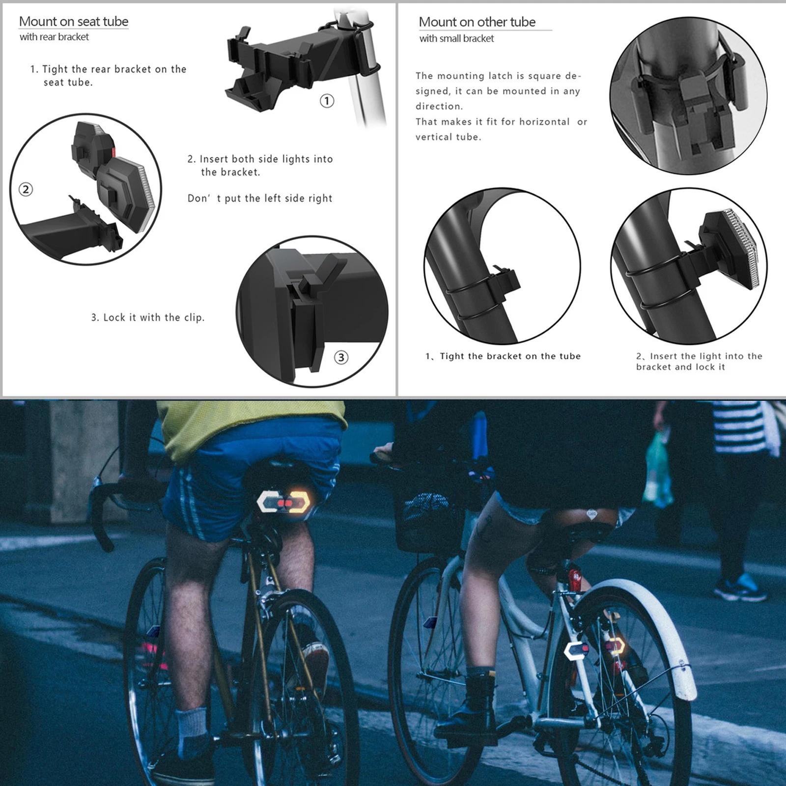 Fahrrad Licht Wireless Intelligente Fernbedienung Bike Blinker Vorne und  Hinten Licht MTB Bike Rücklicht Fahrrad Sicherheit Warnung Lichter