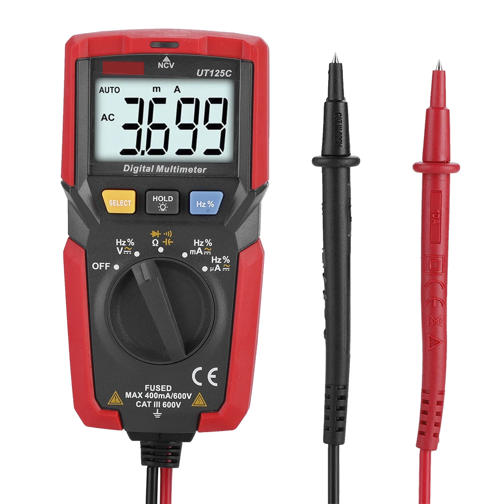 ANENG UT125C мини карманный цифровой мультиметр температура сопротивление тестера