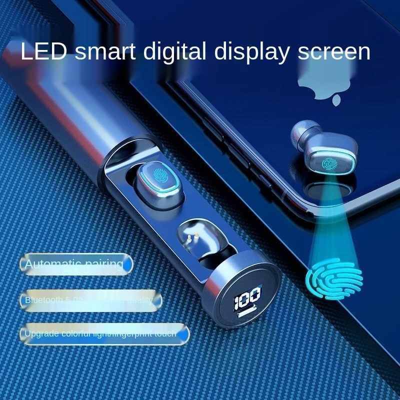 free shippingTWS true wireless Bluetooth HiFi5 0 noise reduction touch Digital display Portable charging cabin Fingerprint touch