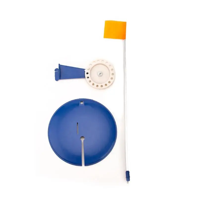 Portable Durable Winter Ice Fishing Rod Blue Flag Tip-Up Hand-free Compact Pole Outdoor Fishing Tackle Accesspries