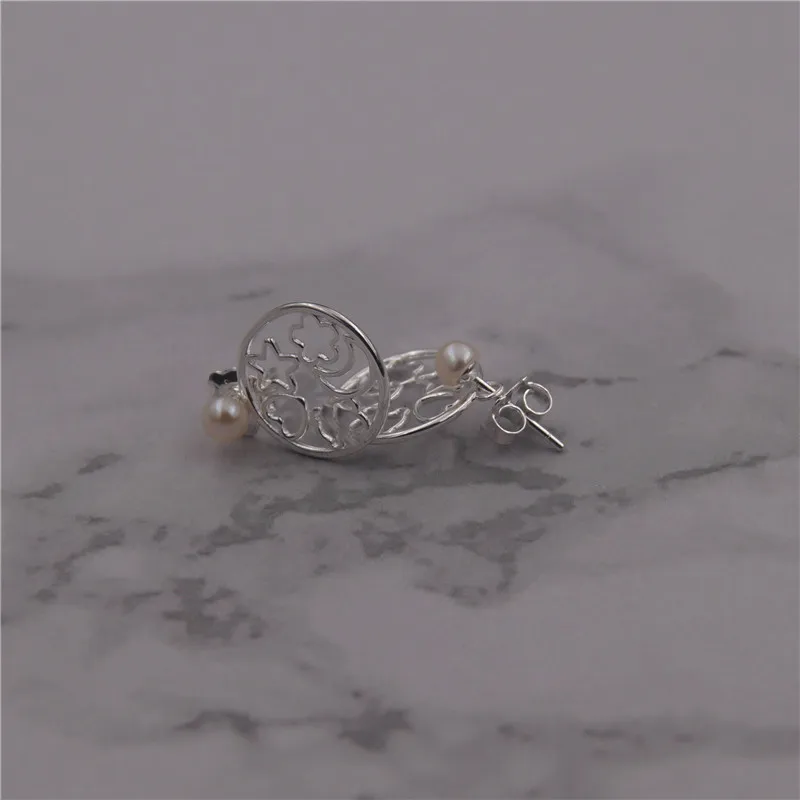 913563550 15mm 925 пробы серебряные серьги-гвоздики для женщин pendientes mujer moda pendientes mujer moda - Окраска металла: 913563550 15mm