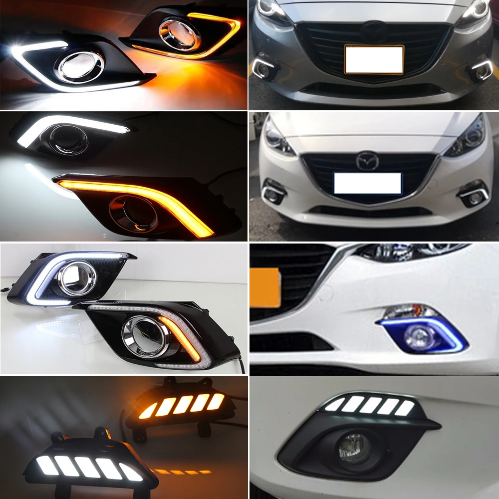 2Pcs DRL For Mazda 3 Mazda3 Axela 2014 2015 2016 LED Daytime Running Lights Daylight Fog lamp