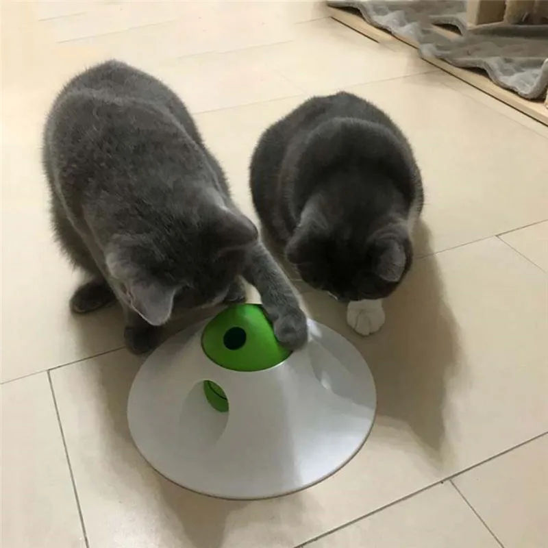 Игрушка для тренировки питомца жевание НЛО Форма Pet отверстие утечки Съемная интерактивное обучение игрушка для кошек Кормление котенка Безопасный Укус игрушка надежная