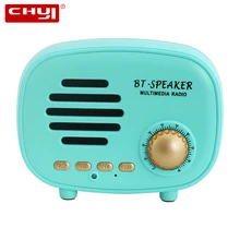 CHYI Мини Портативный Bluetooth ЧМ радиодинамики милое портативное радио для детей беспроводной Hifi музыка BT громкий динамик с TF слотом для карт