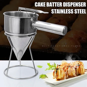 

Stainless Steel Donut Cupcake Batter Dispenser Funnel Pancake Maker Helper Rack Spring-loaded Handle OCT998