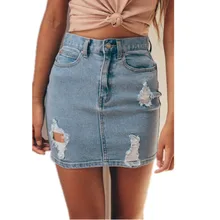 New Hot Sale Fashion Blue Denim High Waisted Women Skirts Summer Sexy Bodycon Pencil Ripped Mini Ladies Skirt New Hot Sale Fashion Blue Denim High Waisted Women Skirts Summer Sexy Bodycon Pencil Ripped Mini Ladies Skirt