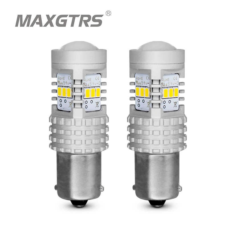 2x LED Daytime Running Lights - P21W BA15S Canbus - Compatible With Audi, VW, Skoda, Renault (2006-2008)