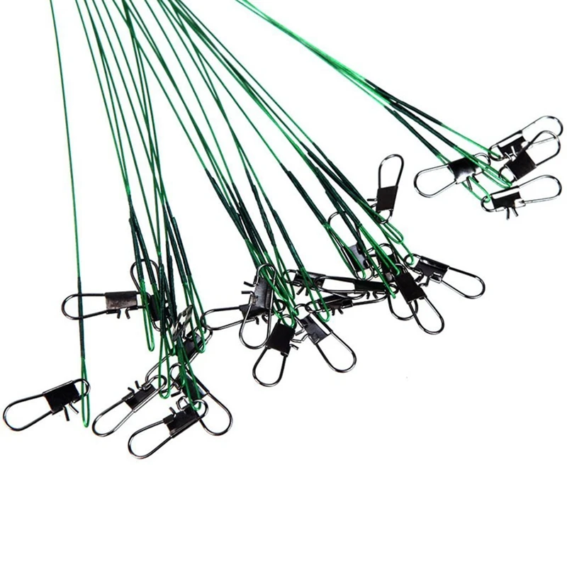 72 шт. зеленый рыболовные приманки линии проводной поводок для отслеживания поворотные Рыболовные Снасти блесны, вертлюги, спиннинги для