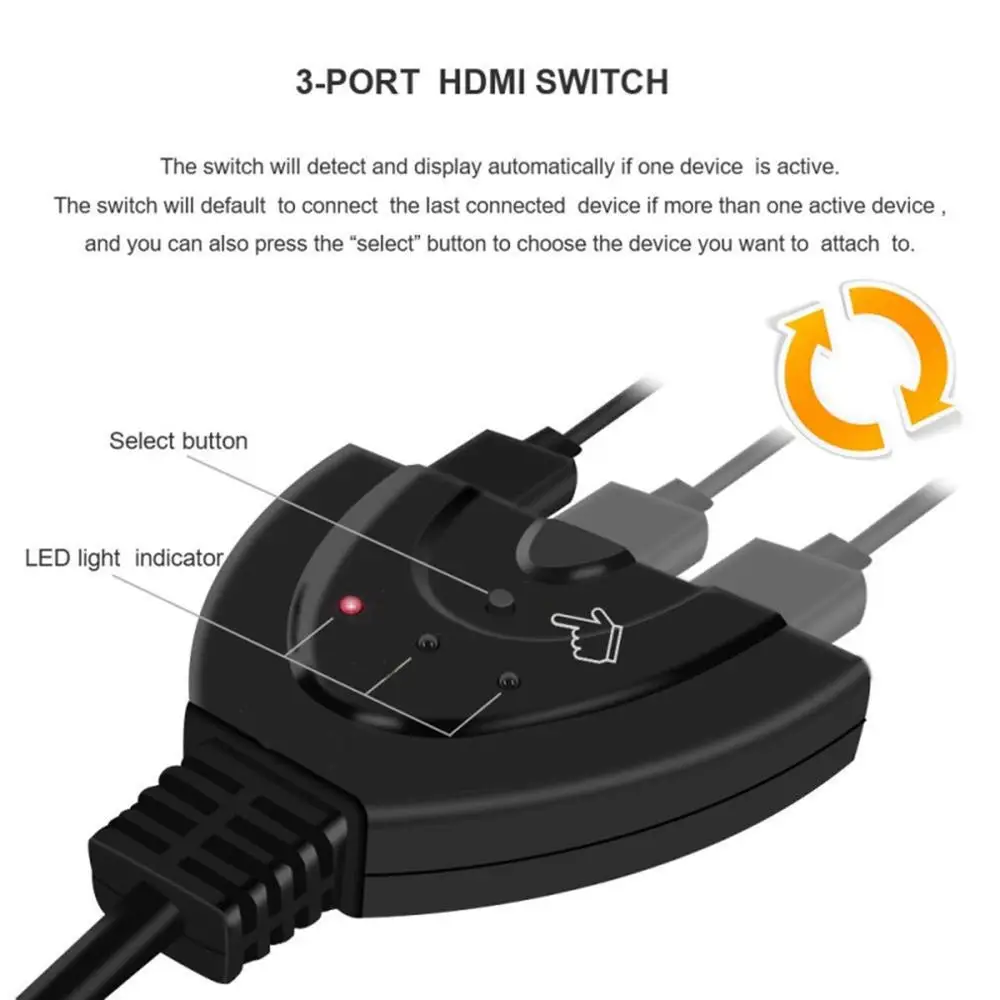 Hd ТВ адаптер 3 порта Hdmi мульти дисплей Авто Переключатель концентратор 4K разветвитель 1080P кабель Hd ТВ адаптер