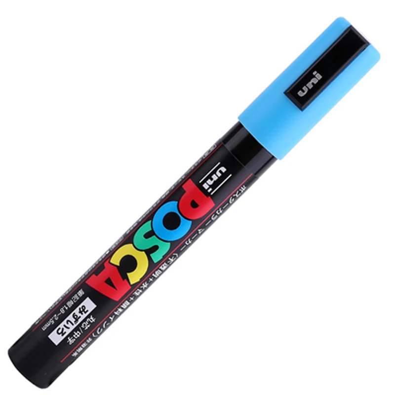 6/15 шт Uni Posca PC-5M Краска Маркер-средний Tip-1.8mm-2.5mm 17 цветов - Цвет: 6pcs Sky blue