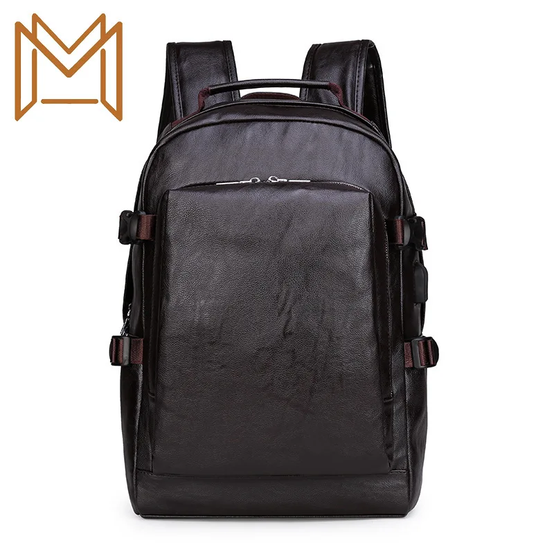 

High Pu Skin Both Shoulders Package Capacity Computer Package Single Shoulder Portable Travelling Bag Usb Male