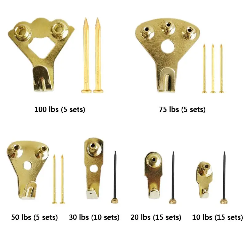 New 130pcs Heavy Duty Picture Hanging Kit Photo Frame Hooks Nails Hanger For Displaying Wall Mounted Home Decor Accessories
