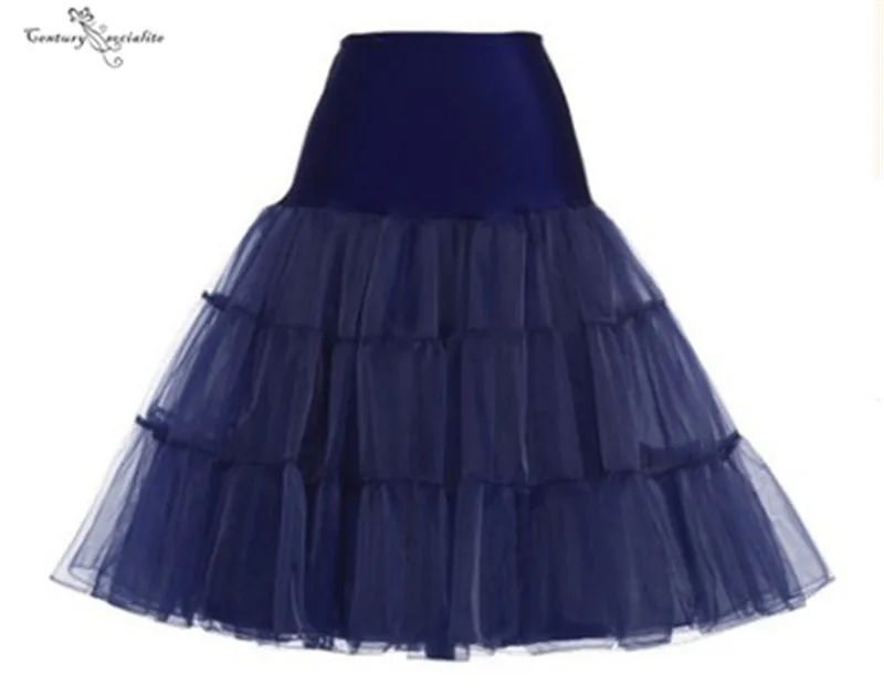 Navy Blue Короткие кринолин винтажная Свадебная подвенечная подъюбник для свадебного платья для выпускного вечера платья Нижняя юбка рокабилли платье-пачка - Цвет: Navy Blue