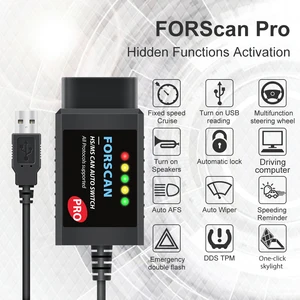 Image 1 - ELM327 V1.5 HS MS CAN Made for FORScan Pro Car Scan Tool for Ford Hidden Function Programming OBD2 Diagnostic Scanner