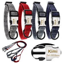 Индивидуальные Ошейники для питомцев, ошейник для собак, идентификационная бирка, индивидуальная именная табличка для кошек, ID Ошейники для собак, бирка с гравировкой имени телефона 30