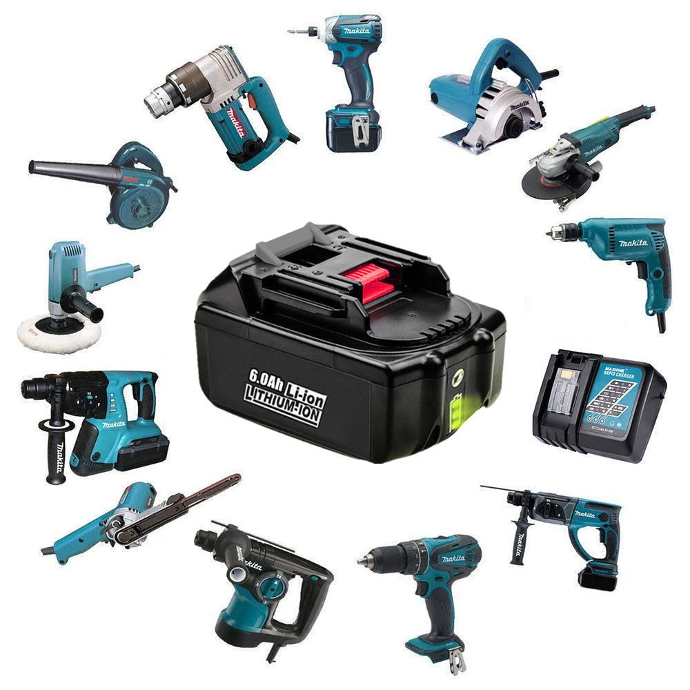 VANON 2 шт. для Makita 18 в 6000 мАч 6.0Ah перезаряжаемые электроинструменты батарея со светодиодный Литий-ионный Замена LXT BL1860B BL1860 BL1850