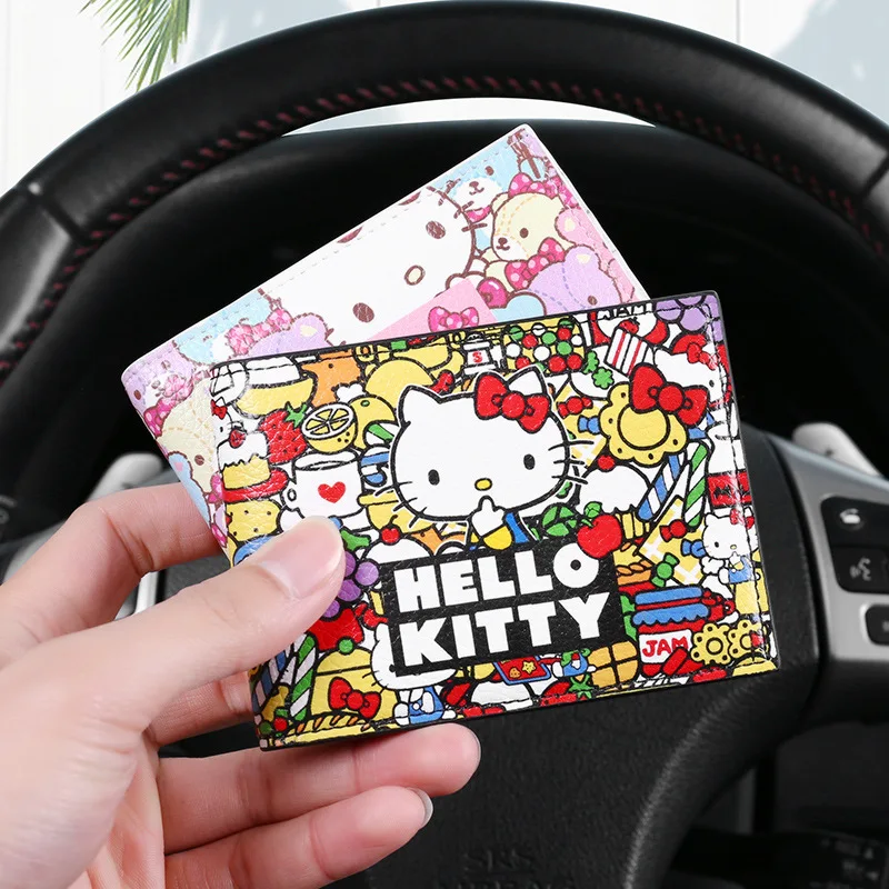 Kitty Cat Card Holder Creative Driver's License Wallet Kawaii Small Card Bag Bank Credit Card Cover Car Accessories For Girls