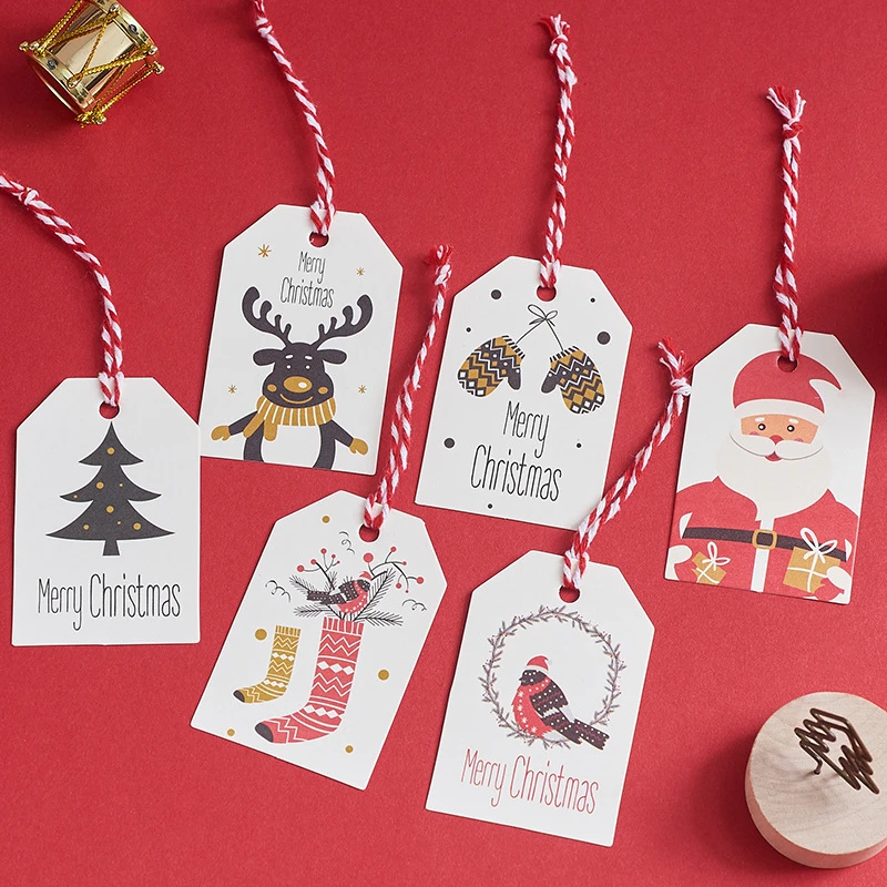50Pcs Christmas Paper Tags DIY Label For Christmas Party Gift Wrapping Supply HF 50Pcs Christmas Paper Tags DIY Label For Christmas Party Gift Wrapping Supply HF