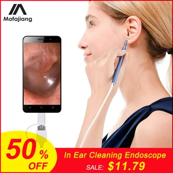 

Medical In Ear Cleaning Endoscope Spoon Mini Camera Ear Picker Ear Wax Removal Visual Ear Mouth Nose Otoscope Support Android PC