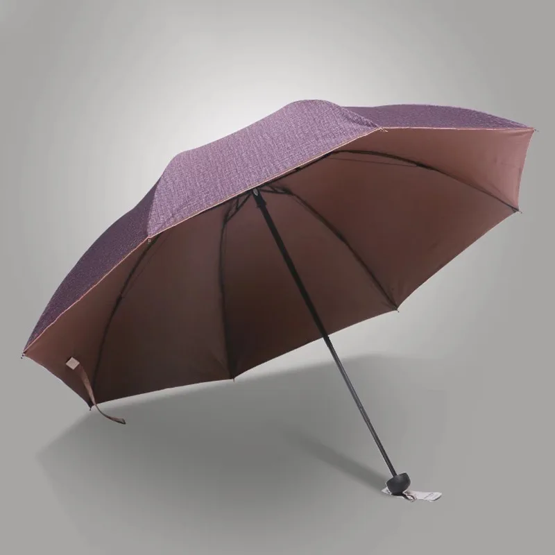 

Tiantang 33317E Light Not Language Rain Or Shine Dual Purpose Three Fold UV-Protection Parasol Customizable Logo
