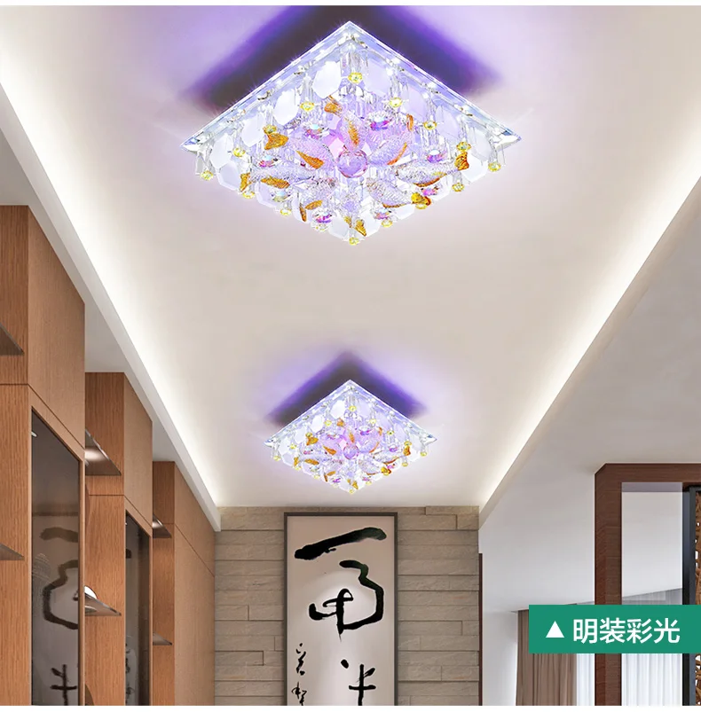 Проходная лампа, лампа для коридора, современный простой креативный светильник Xuan Guan, светодиодный Кристалл, встроенный потолочный прожектор LM4131445