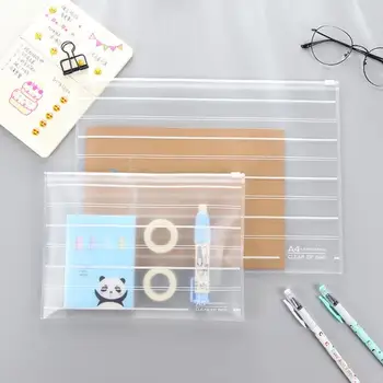 

Clear Business Student Supply Case Pouch A5 A4 Transparent PVC Plastic Zipper Bag