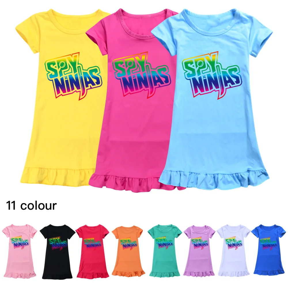 

SPY NINJA Summer Dress For Girl Princess Party Holiday Cartoon Fashion Dress Girls Children Costume for Kids Dress Clothes 2-12T