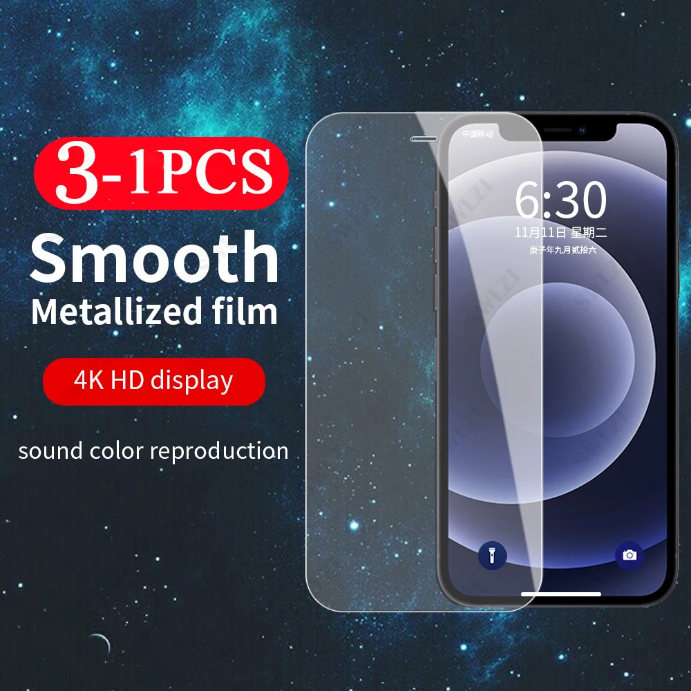 3/2/1 шт. для iphone X XR XS 11 Pro Max 12 Mini 8 7 6 6s Plus SE закаленное стекло защитная пленка экрана