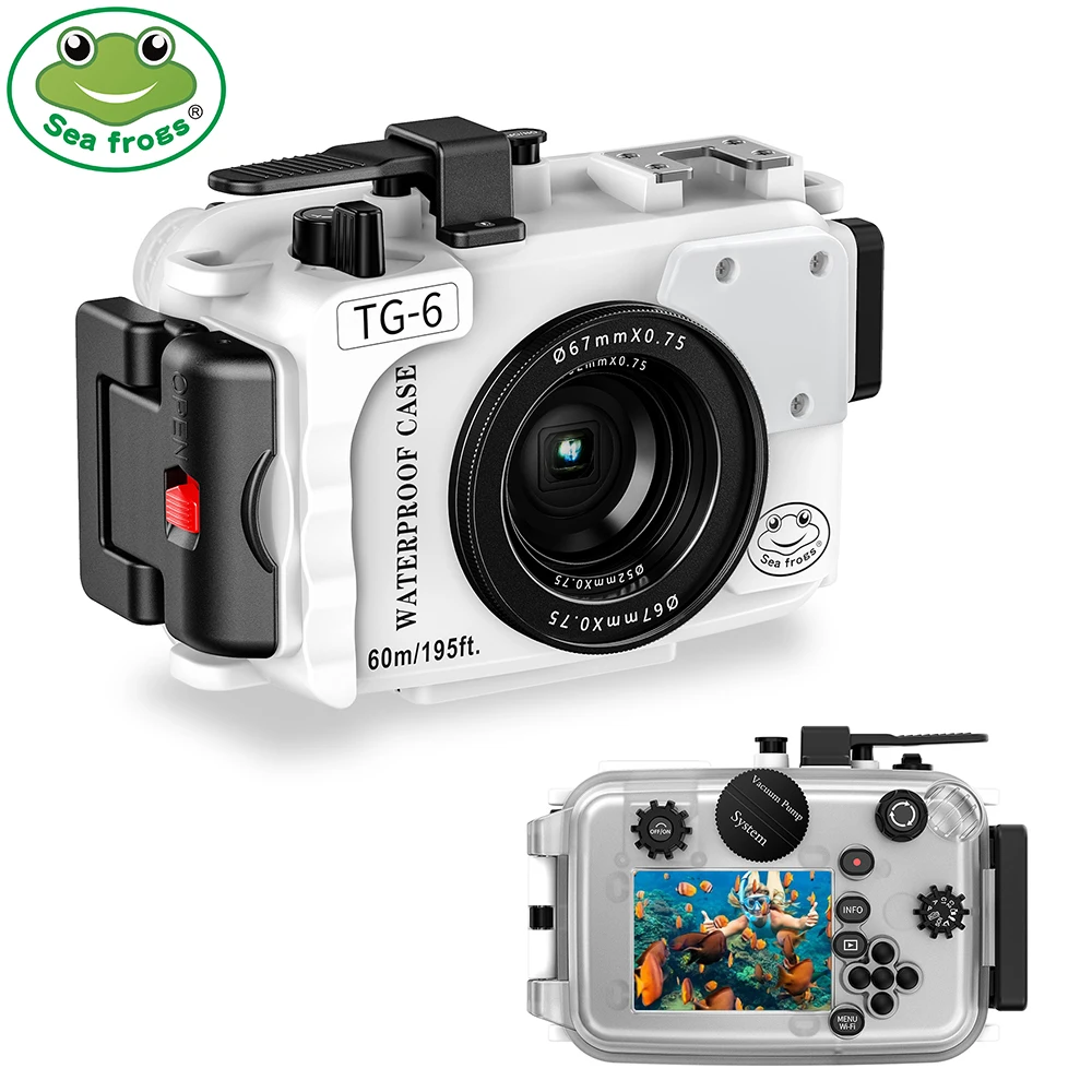 Custodia Per Fotocamera Subacquea Seafrogs Per Attrezzatura Fotografica Subacquea Olympus Tg 6 Ipx8 60M Accessori Per Riprese Impermeabili Tg-6