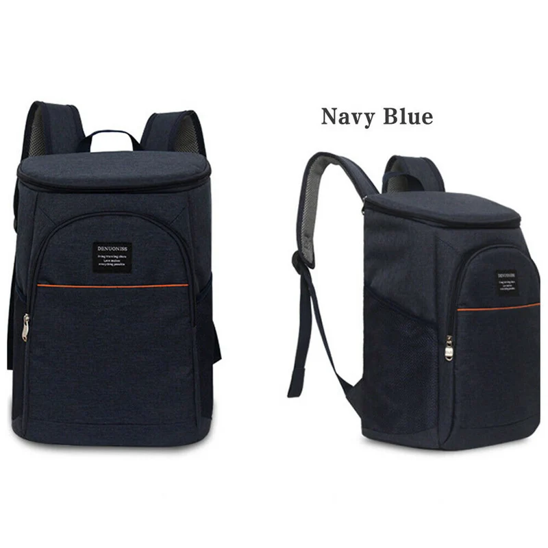 Портативная сумка для пикника, рюкзаки, водонепроницаемая большая сумка-переноска для еды, пикника, еды, напитков, рюкзак, Термосумка на плечо, большая коробка - Цвет: Темно-синий