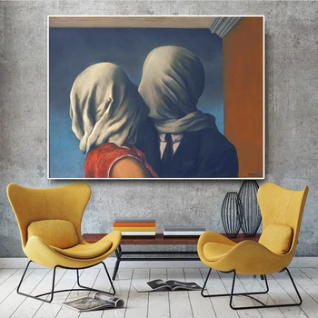 

Rene Magritte The Lover Canvas Paintings On the Wall Art Posters And Prints Surrealism Canvas ART Pictures Home Wall Decoration