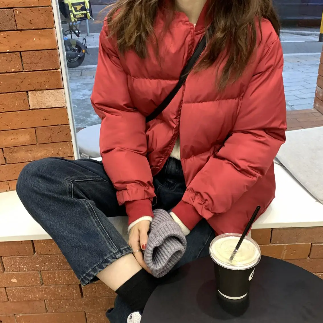 

2021 Korean Style Women Down Jacket Over Size Short Coat Loose Warm Autumn Winter Casual Outwear with Hood Top Quality