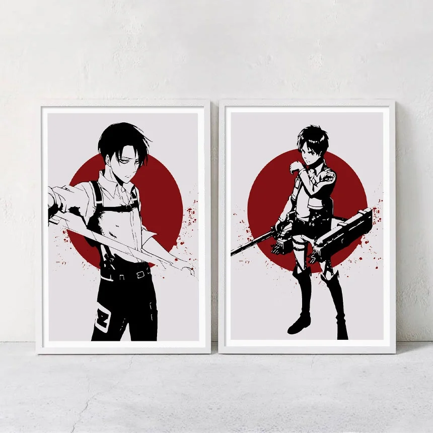 Eren-Attack-On-Titan-Jaeger-Levi-Ackerman-Anime-Posters-And-Prints-Wall-Art-Canvas-Painting-Baby
